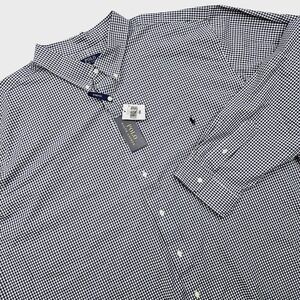 NEW Polo Ralph Lauren Mens 4XB Blue Navy Gingham Stretch Button‎ Down Shirt Pony